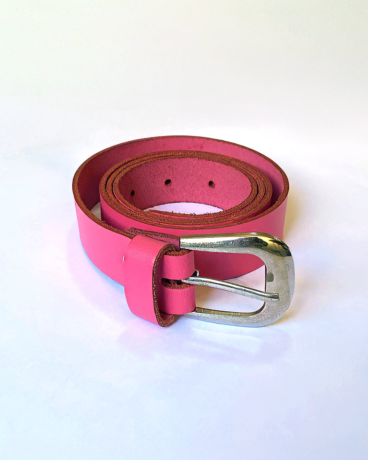 Cinturón Rosado — Hebilla Estilizada - L / Medio